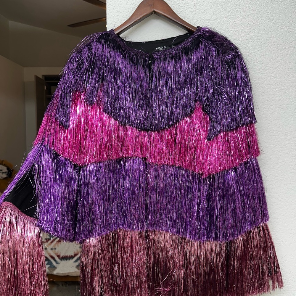 Purple and Pink Fringe Top